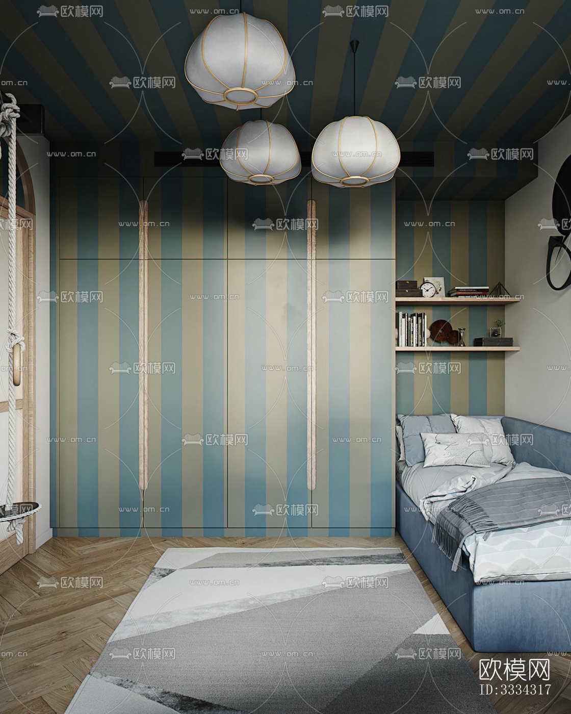 现代卧室效果图下载（渲染图6）