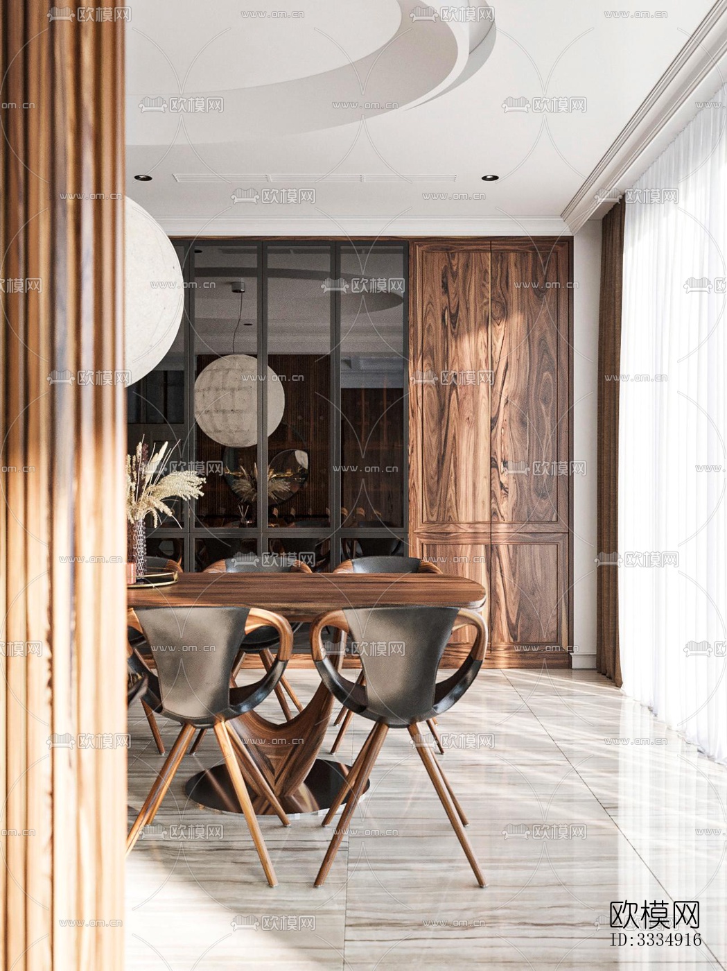 现代餐厅效果图下载（渲染图5）