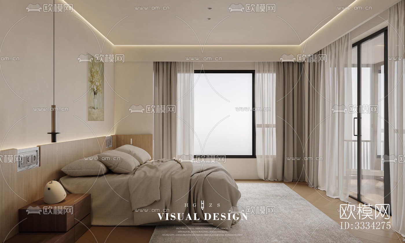 现代卧室效果图下载（渲染图4）