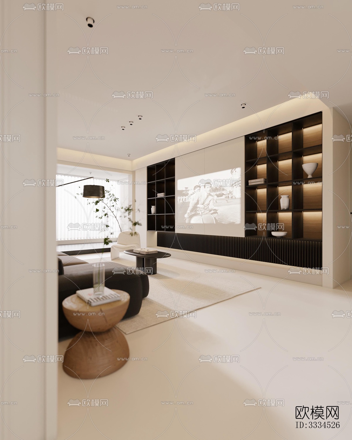 现代客厅效果图下载（渲染图3）