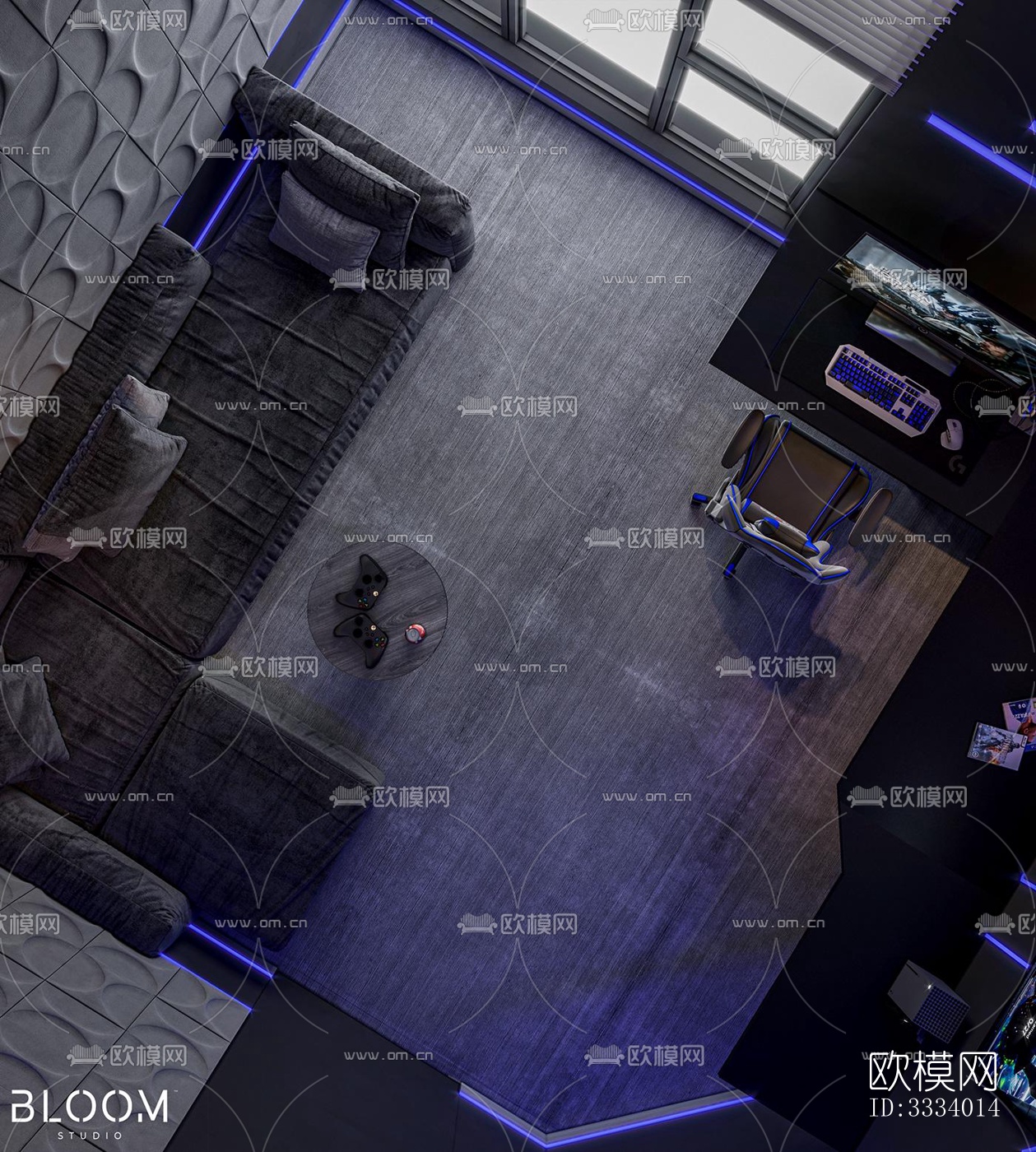 现代卧室效果图下载（渲染图8）