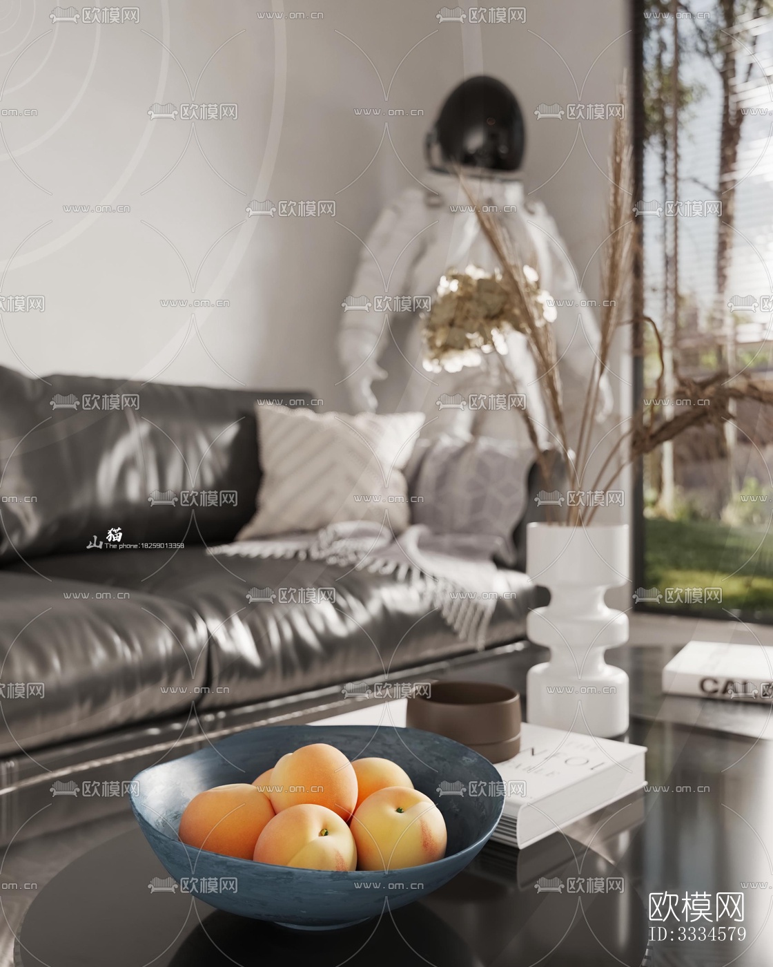 现代客厅效果图下载（渲染图2）