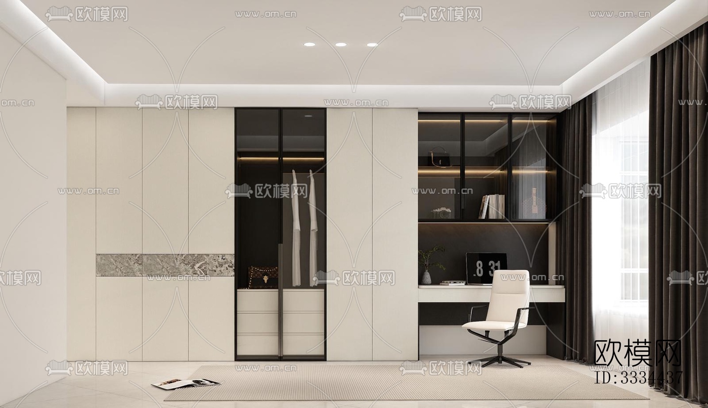 现代卧室效果图下载（渲染图3）