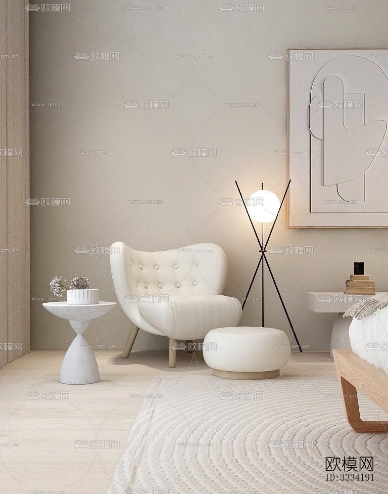 现代卧室效果图下载（渲染图3）