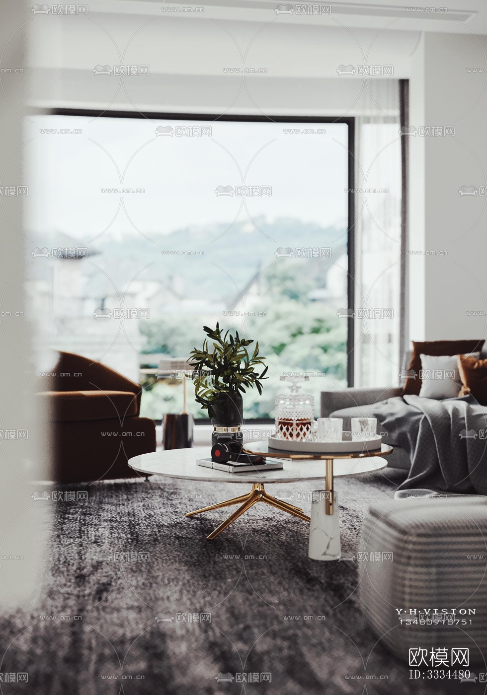 现代客厅效果图下载（渲染图5）