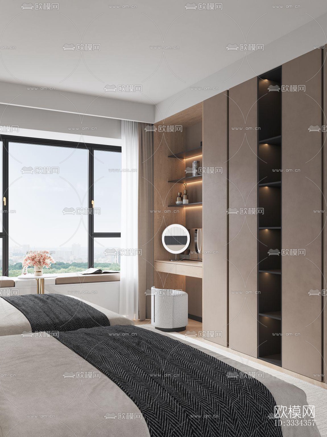 现代卧室效果图下载（渲染图9）