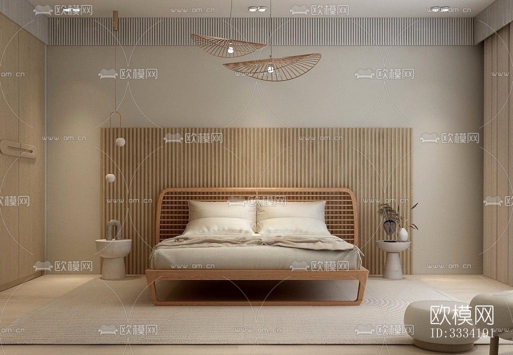 现代卧室效果图下载（渲染图2）