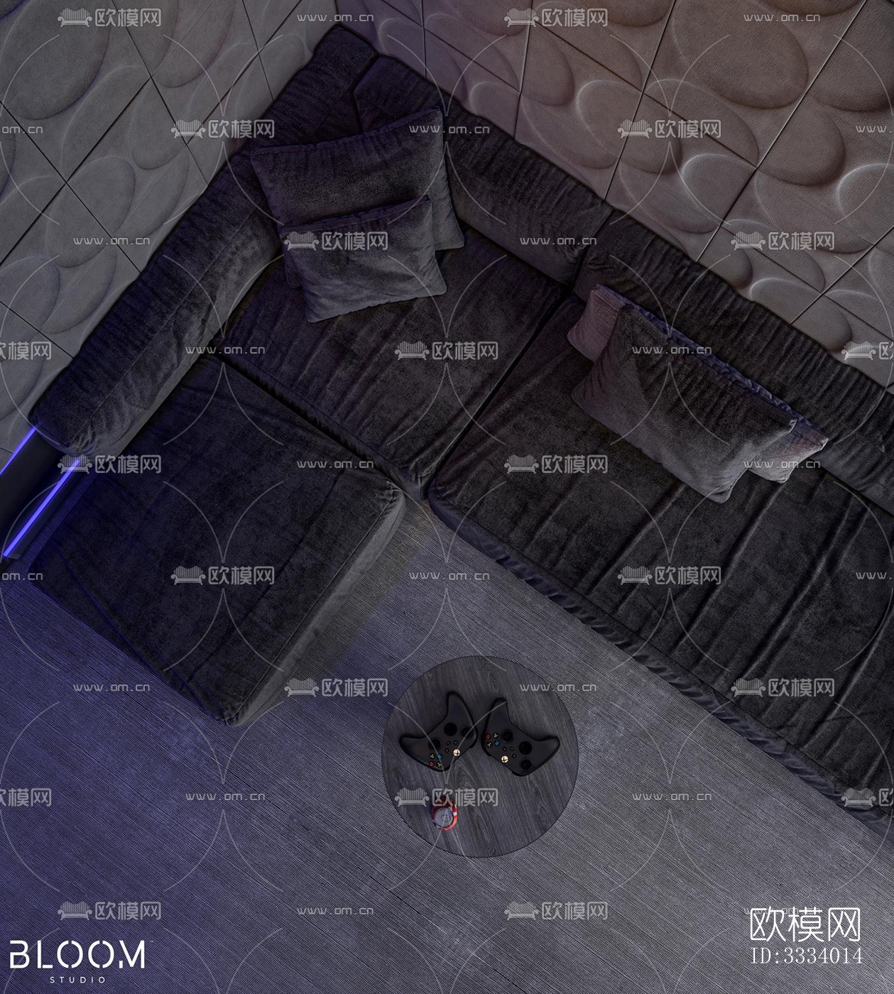 现代卧室效果图下载（渲染图10）