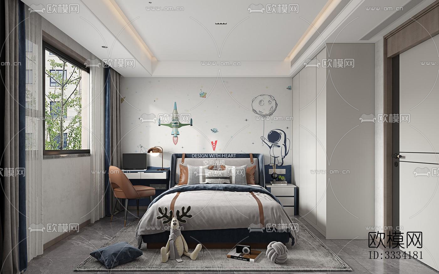 现代卧室效果图下载（渲染图9）