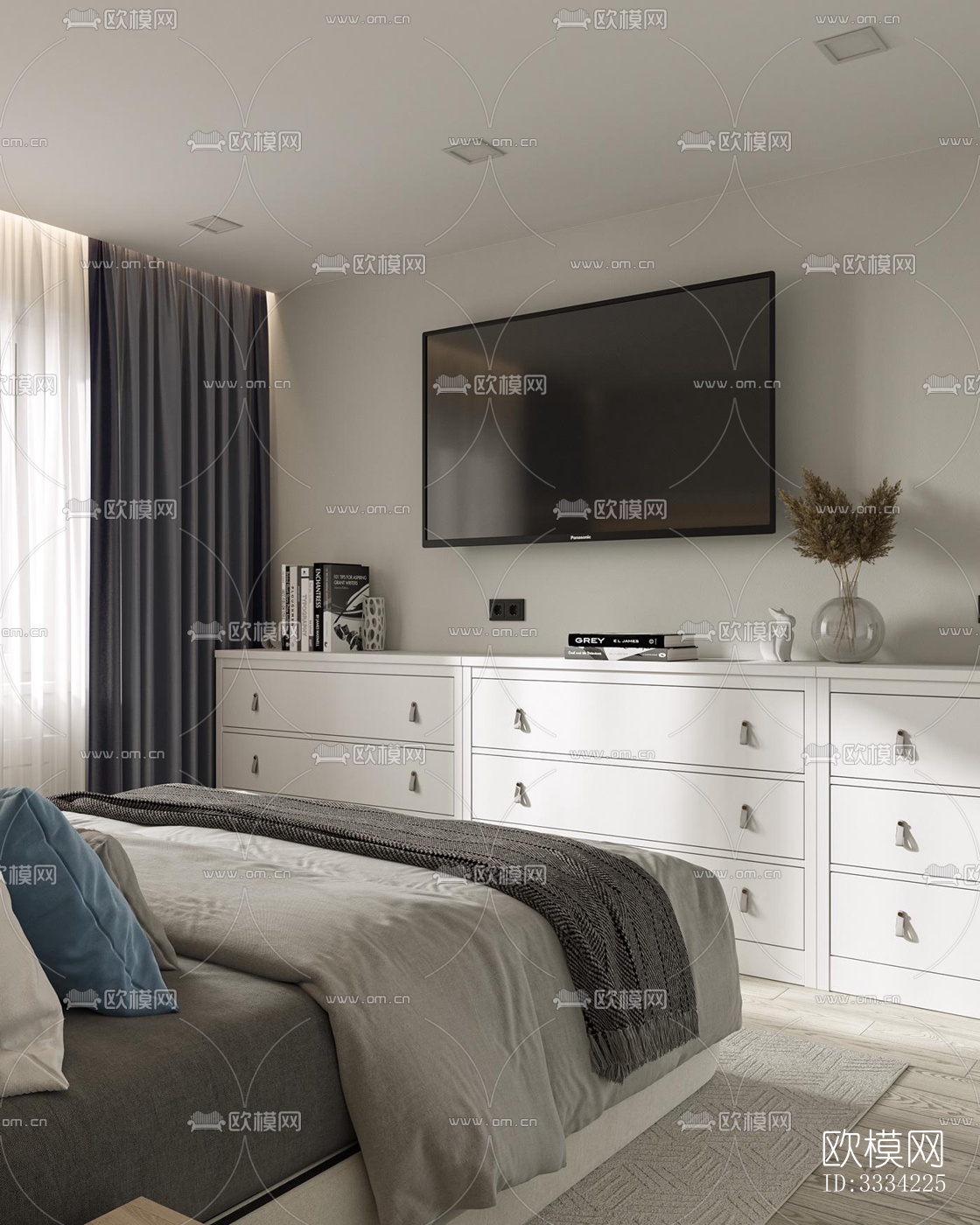 现代卧室效果图下载（渲染图4）