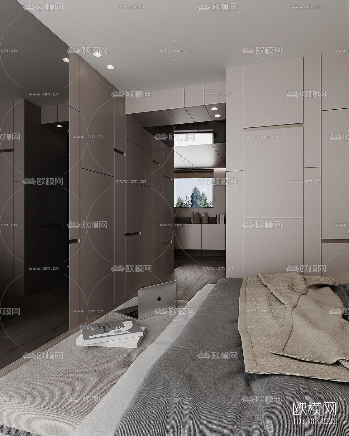 现代卧室效果图下载（渲染图7）