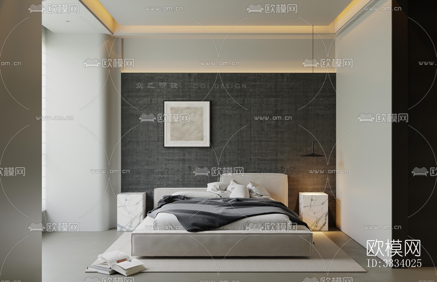 现代卧室效果图下载（渲染图8）