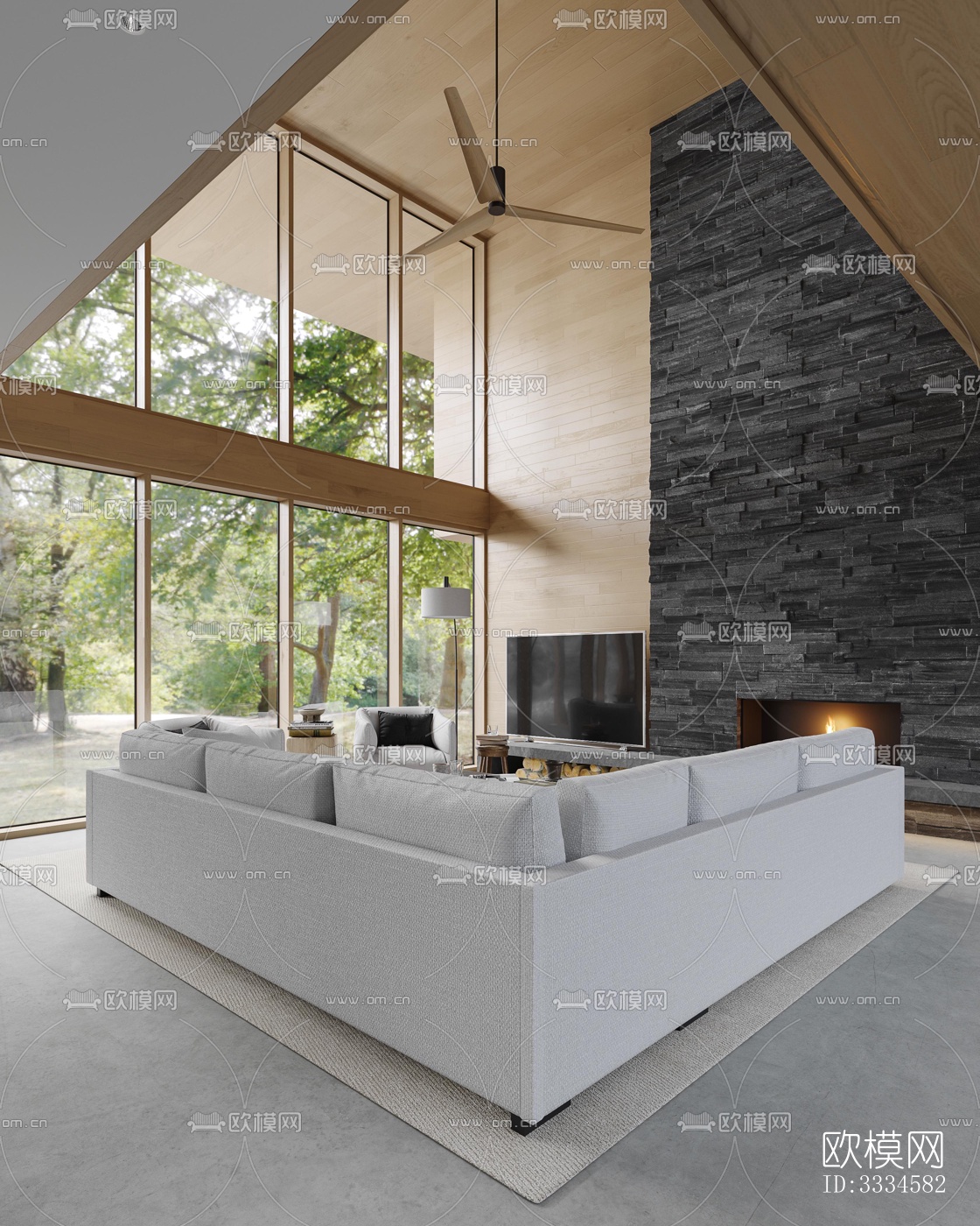 现代客厅效果图下载（渲染图1）