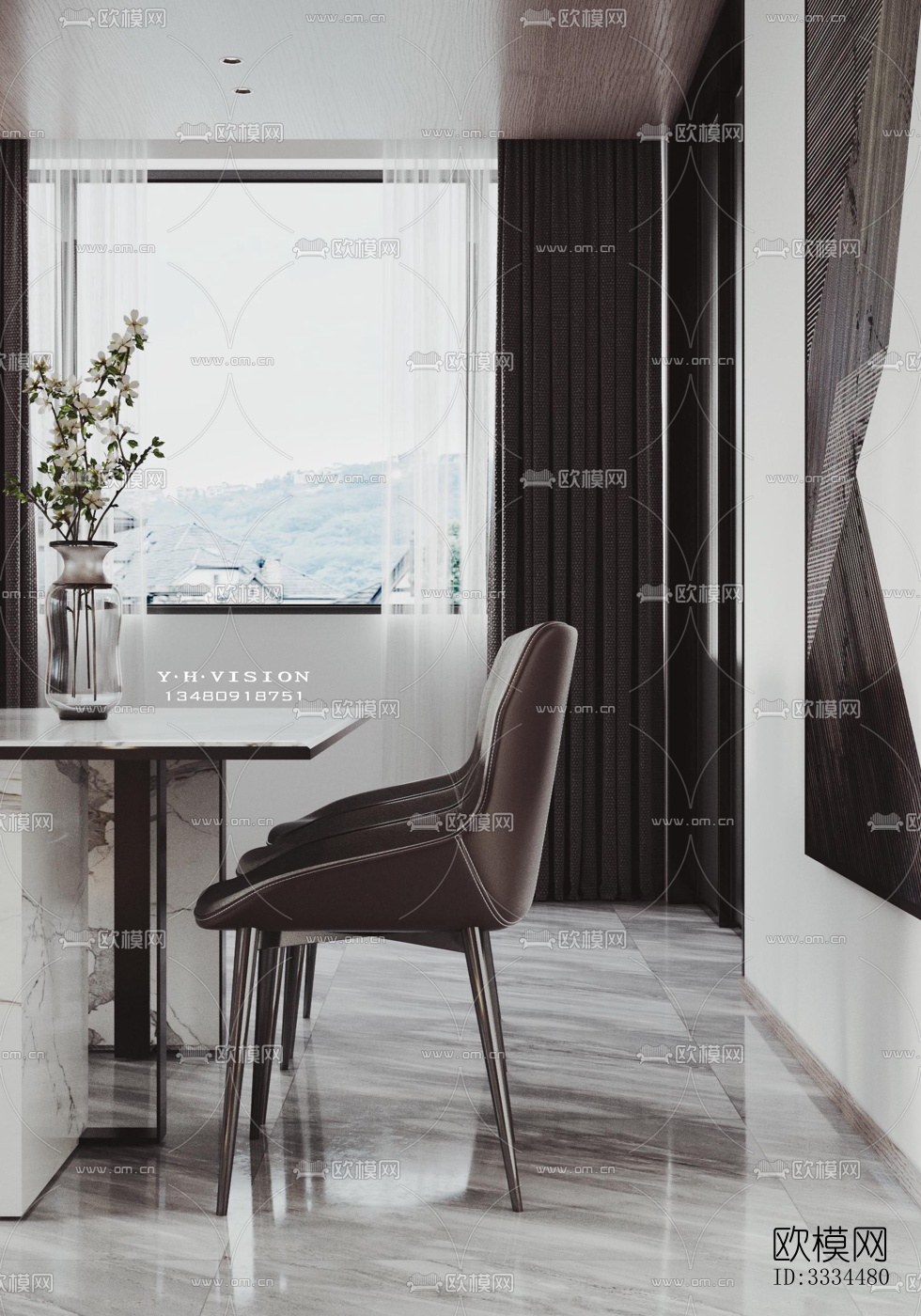 现代客厅效果图下载（渲染图10）