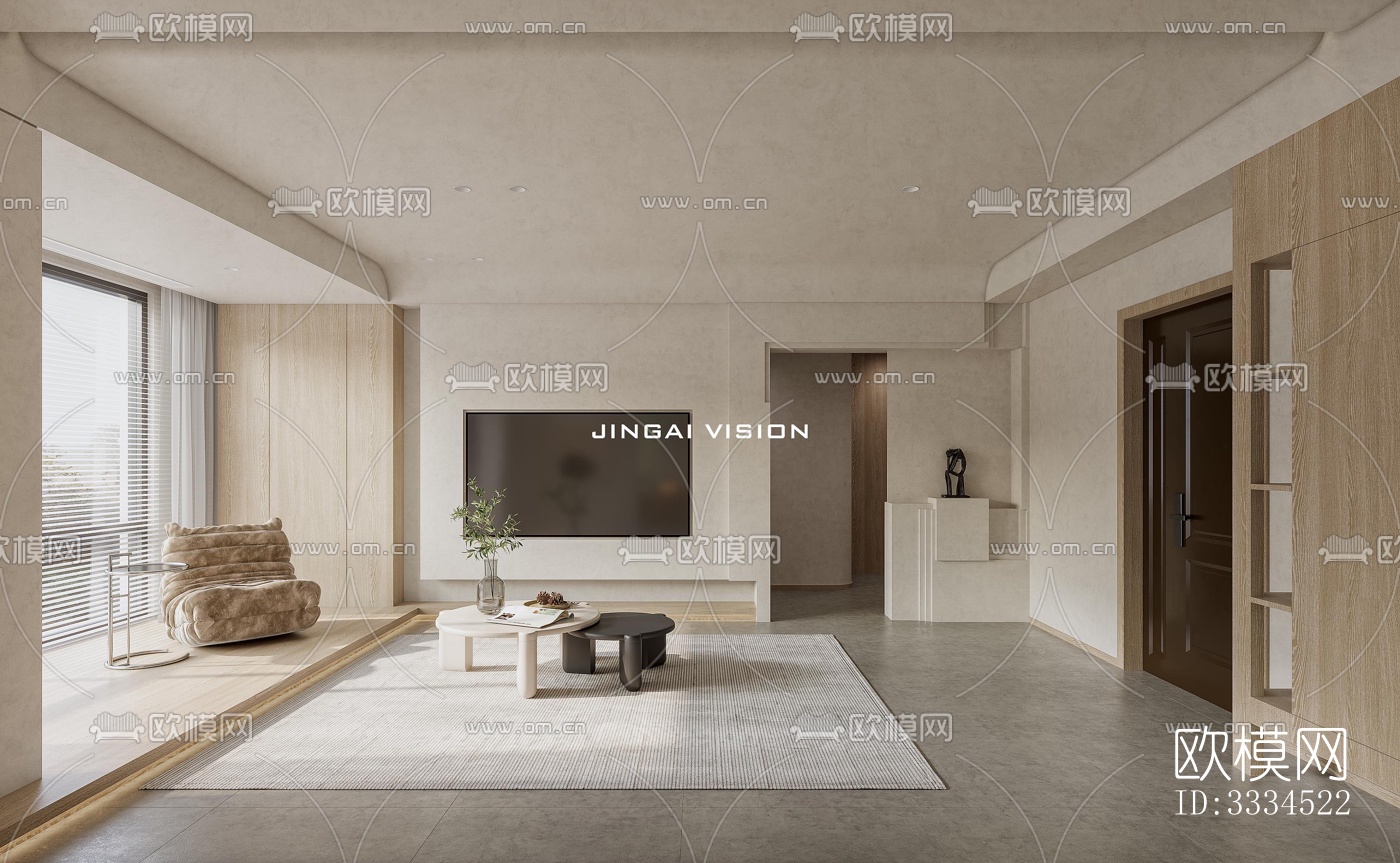 现代客厅效果图下载（渲染图3）