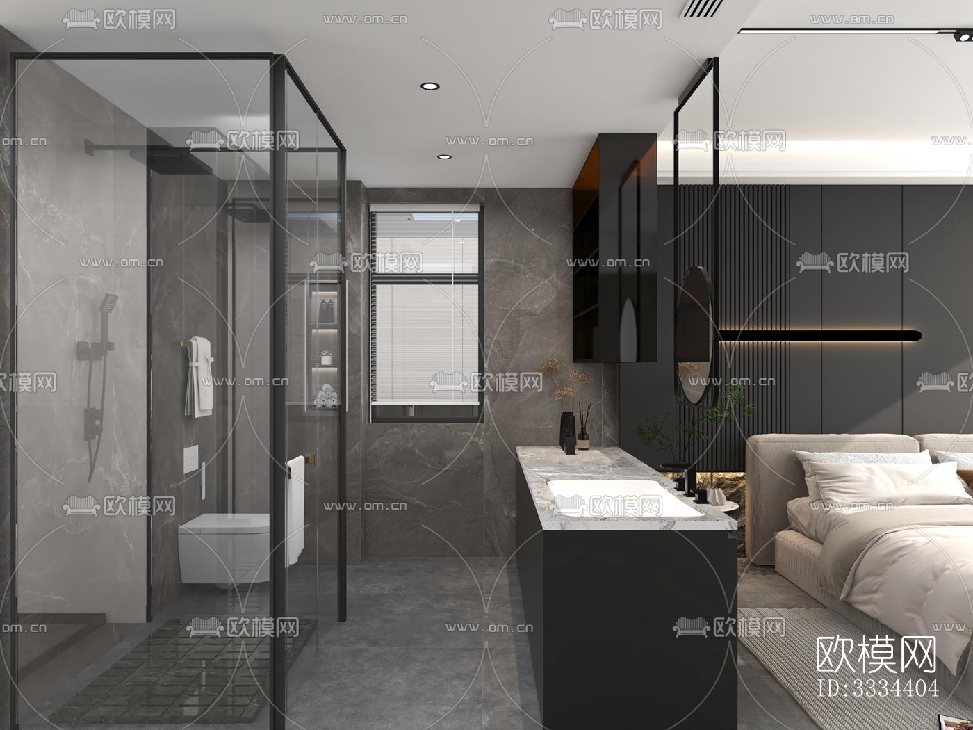 现代卧室效果图下载（渲染图5）