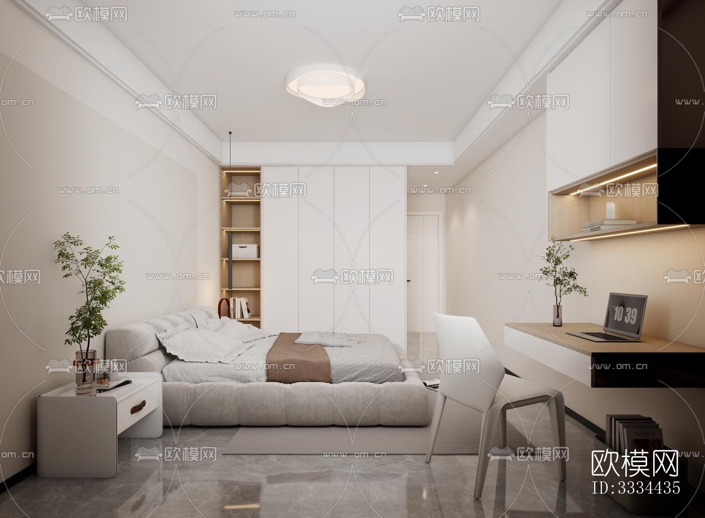 现代卧室效果图下载（渲染图2）