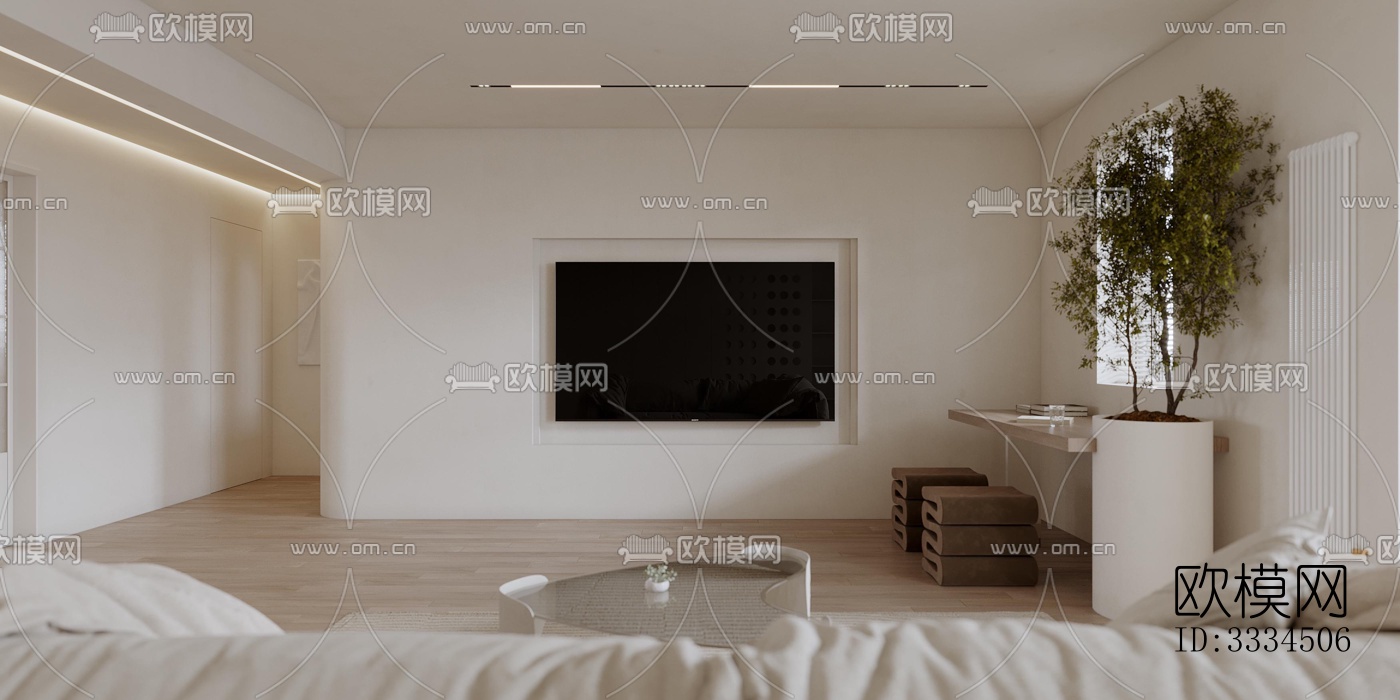 现代客厅效果图下载（渲染图2）