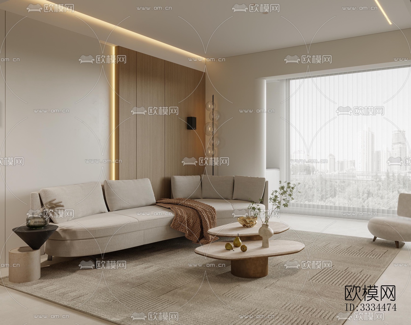 现代客厅效果图下载（渲染图10）