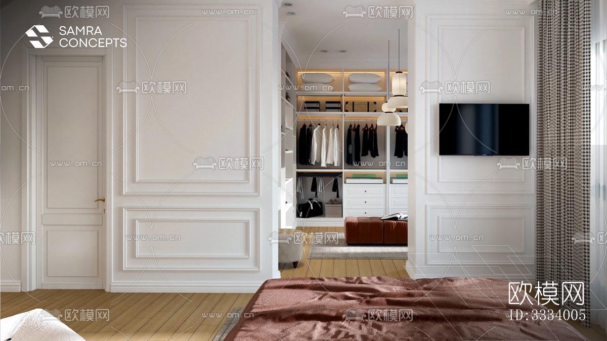 现代卧室效果图下载（渲染图6）