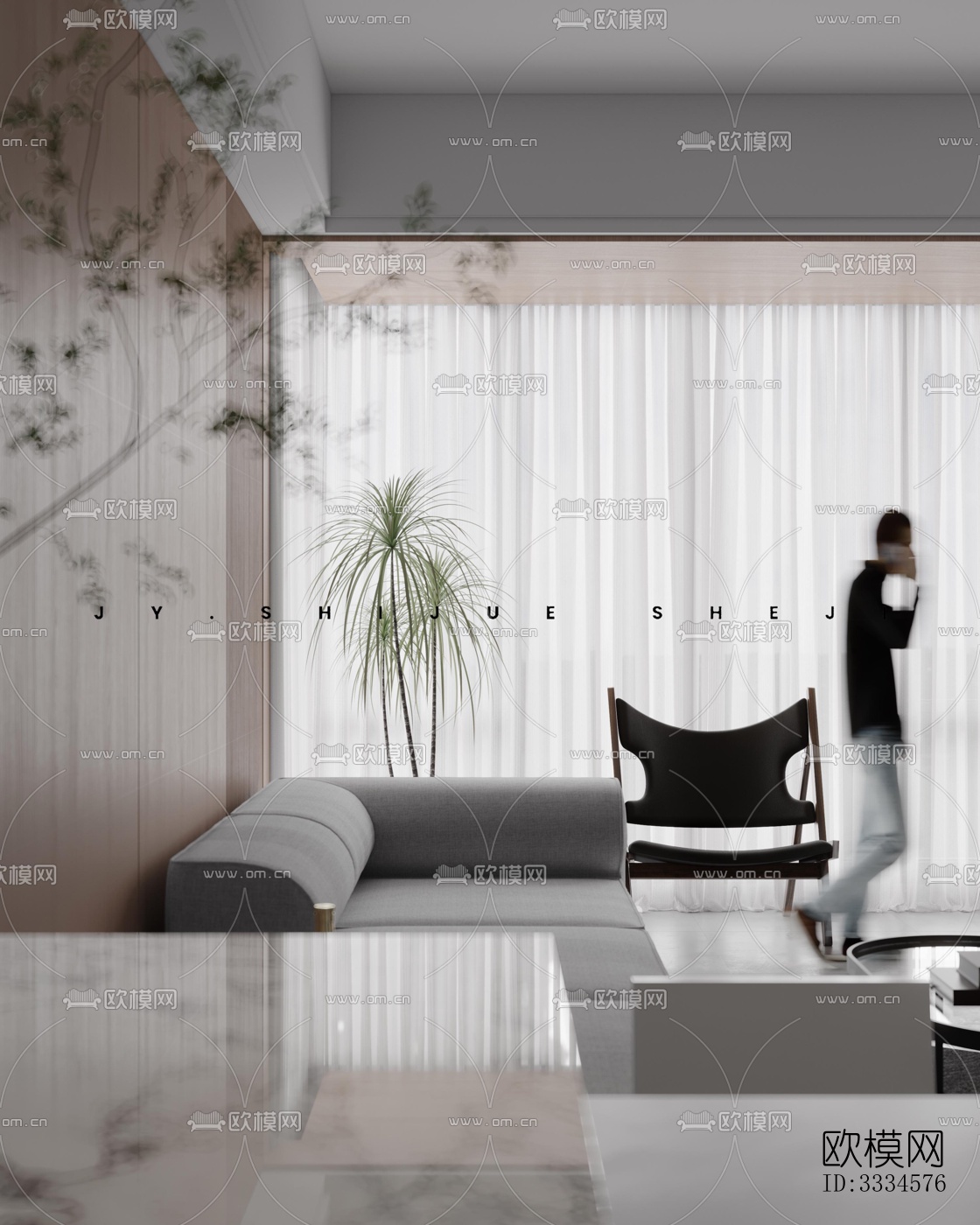 现代客厅效果图下载（渲染图3）