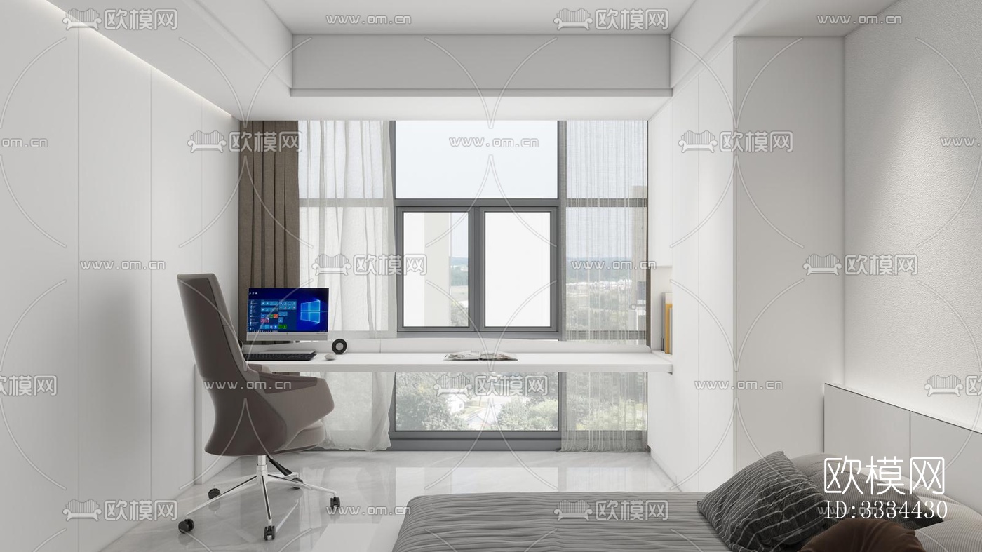 现代卧室效果图下载（渲染图3）
