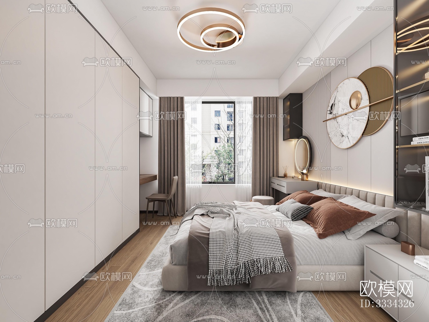 现代卧室效果图下载（渲染图15）