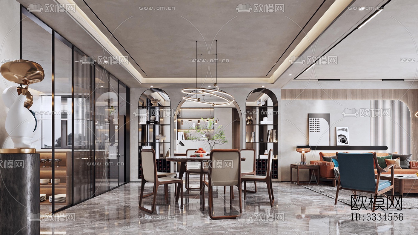 现代客厅效果图下载（渲染图2）