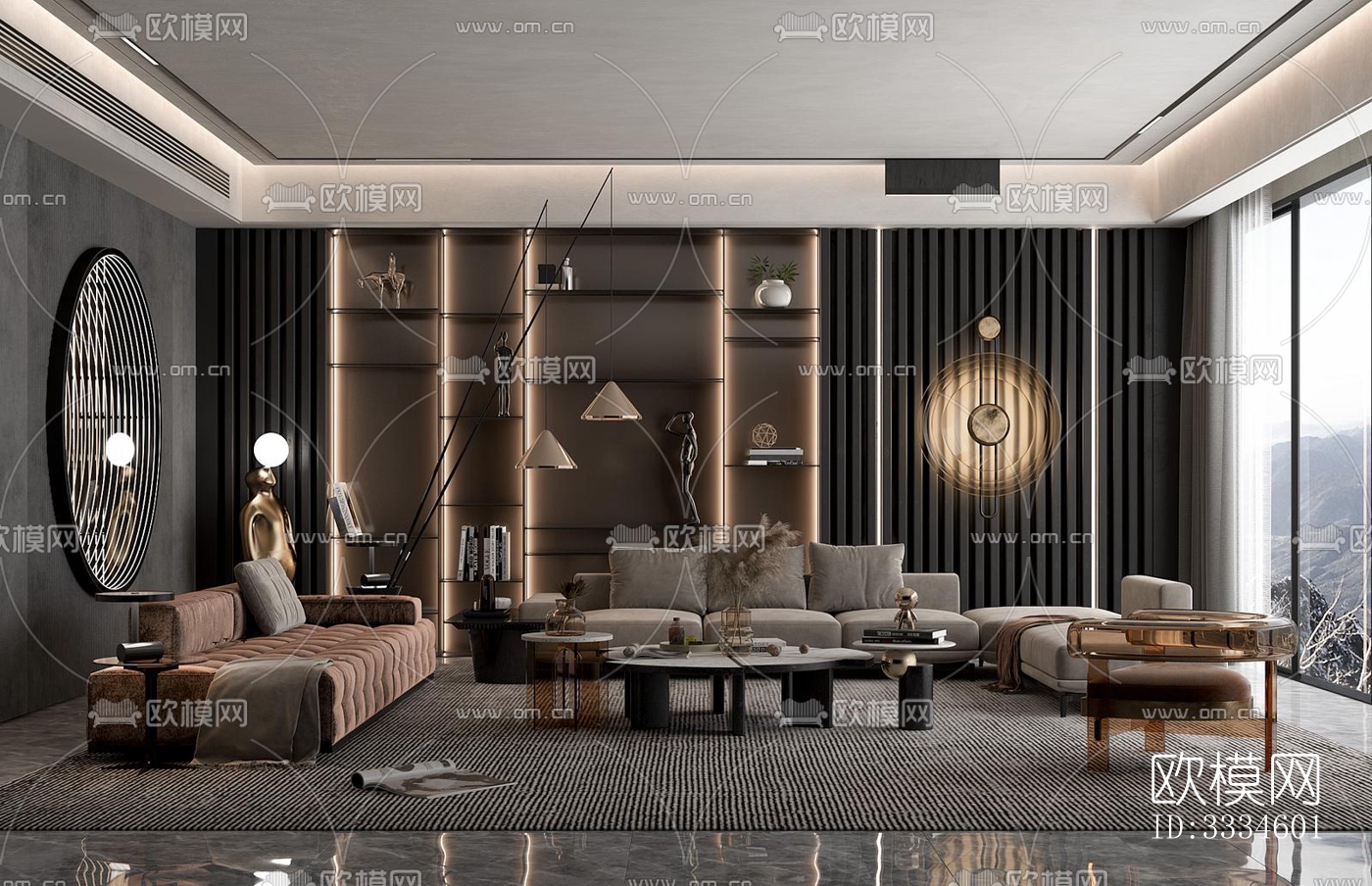 现代客厅效果图下载（渲染图12）