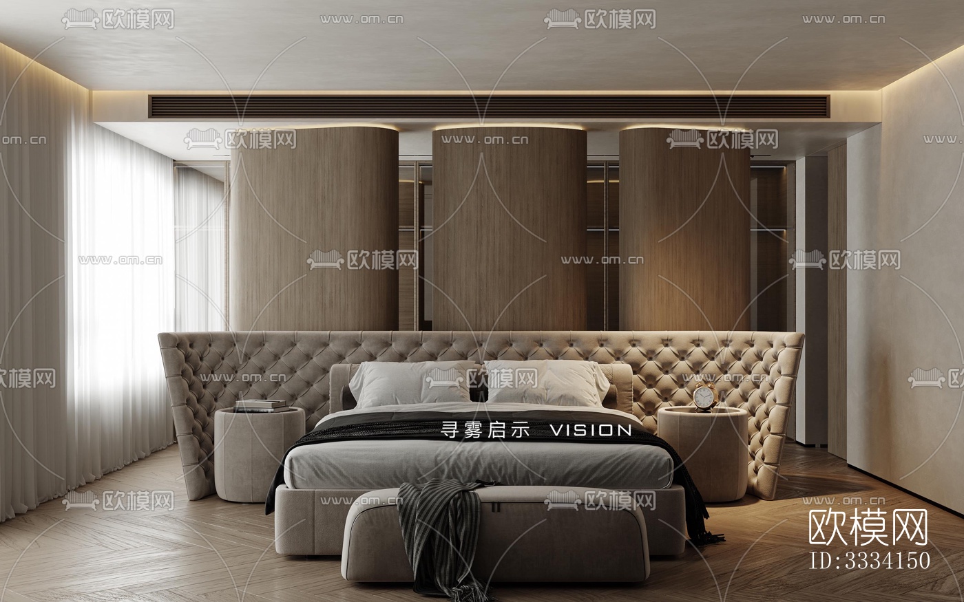 现代卧室效果图下载（渲染图5）
