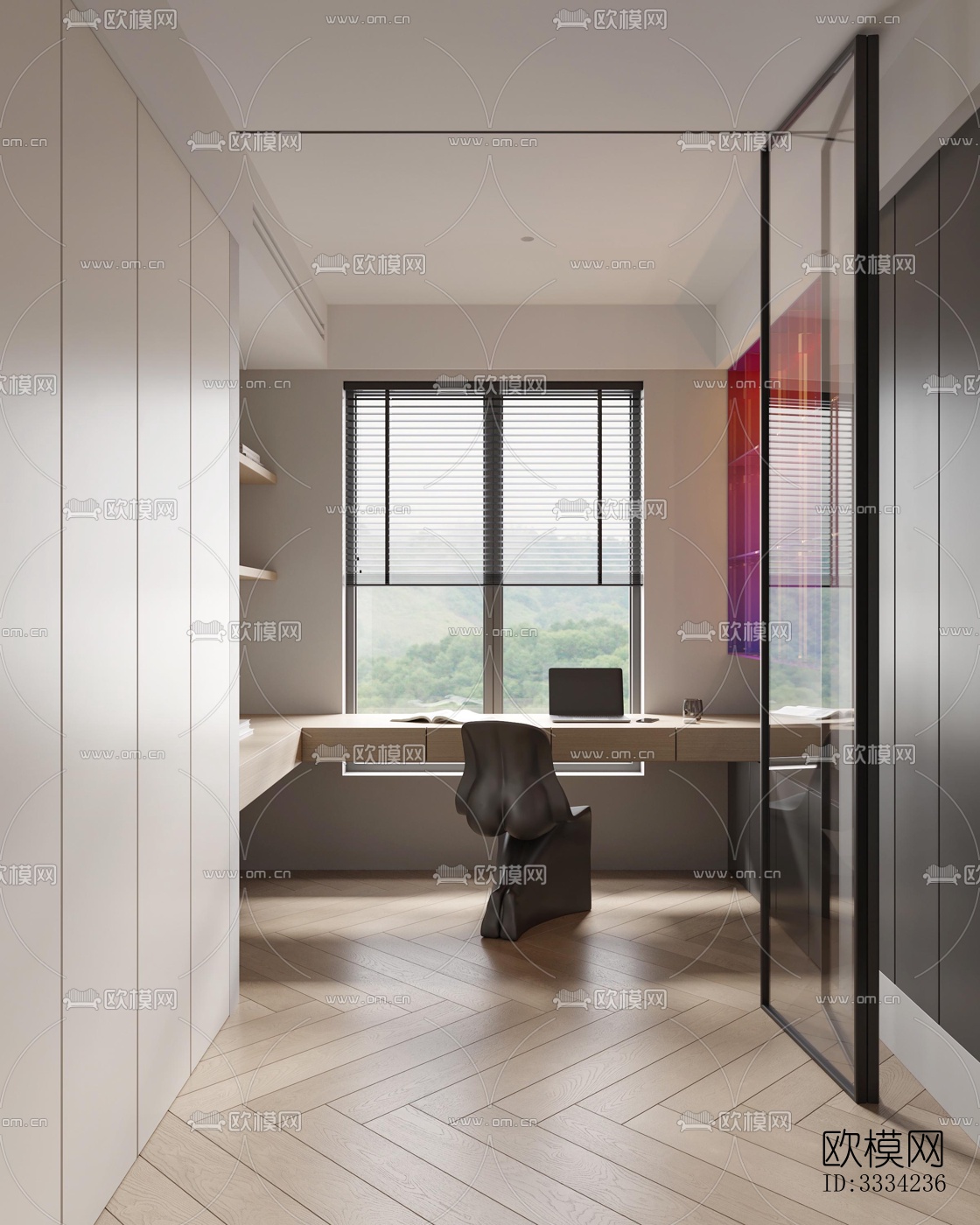 现代卧室效果图下载（渲染图4）