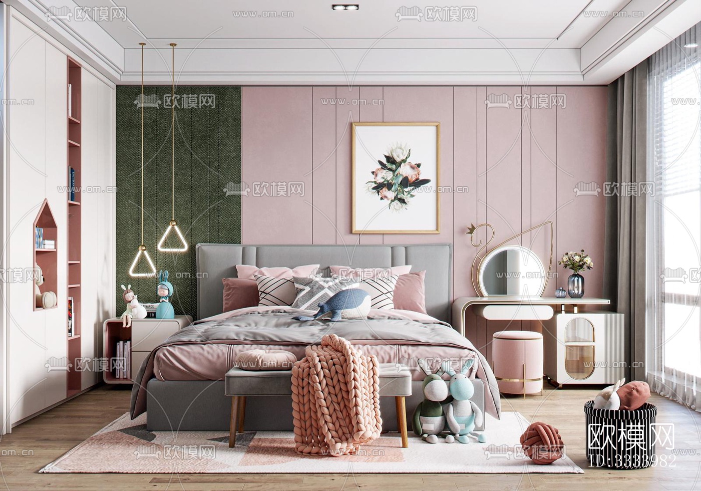 现代儿童房效果图下载（渲染图1）