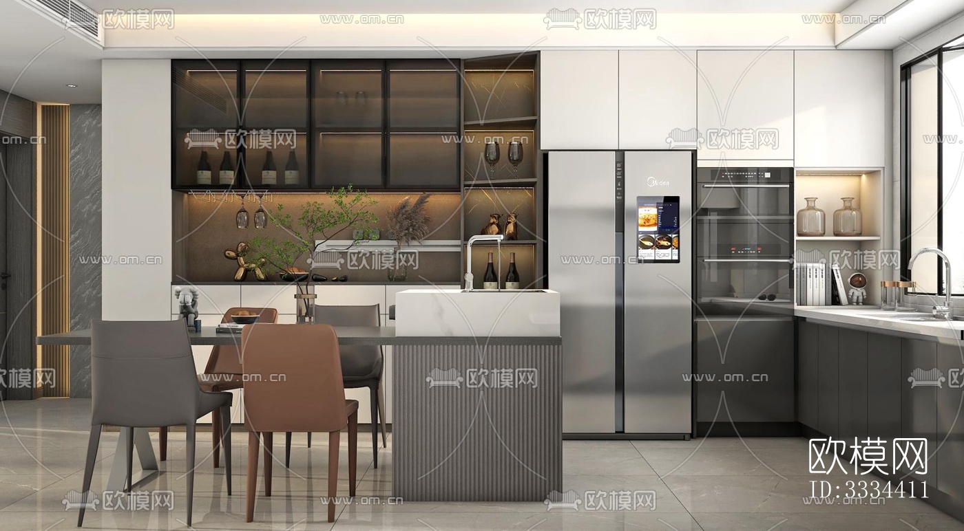 现代卧室效果图下载（渲染图1）