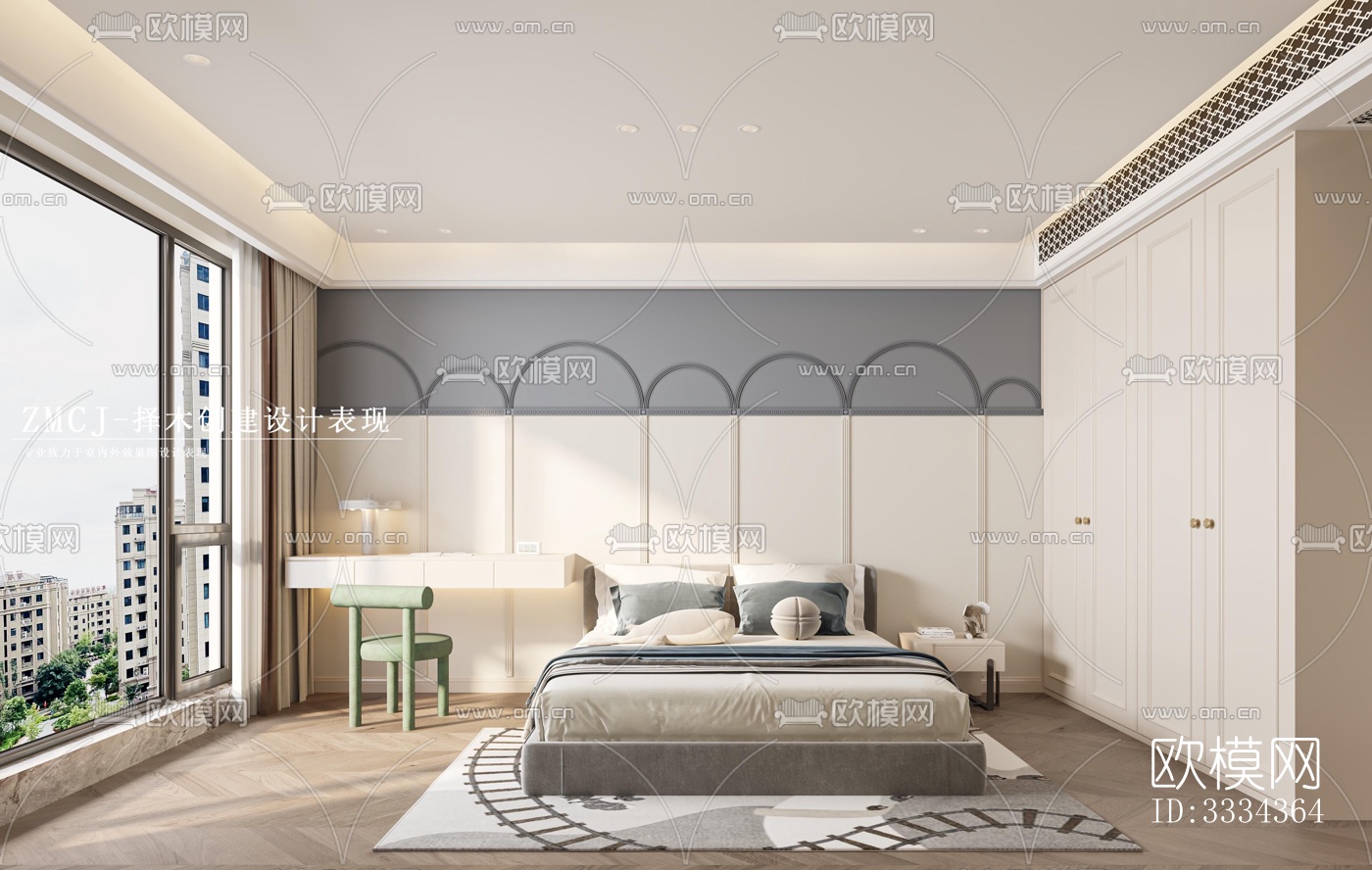 现代卧室效果图下载（渲染图2）