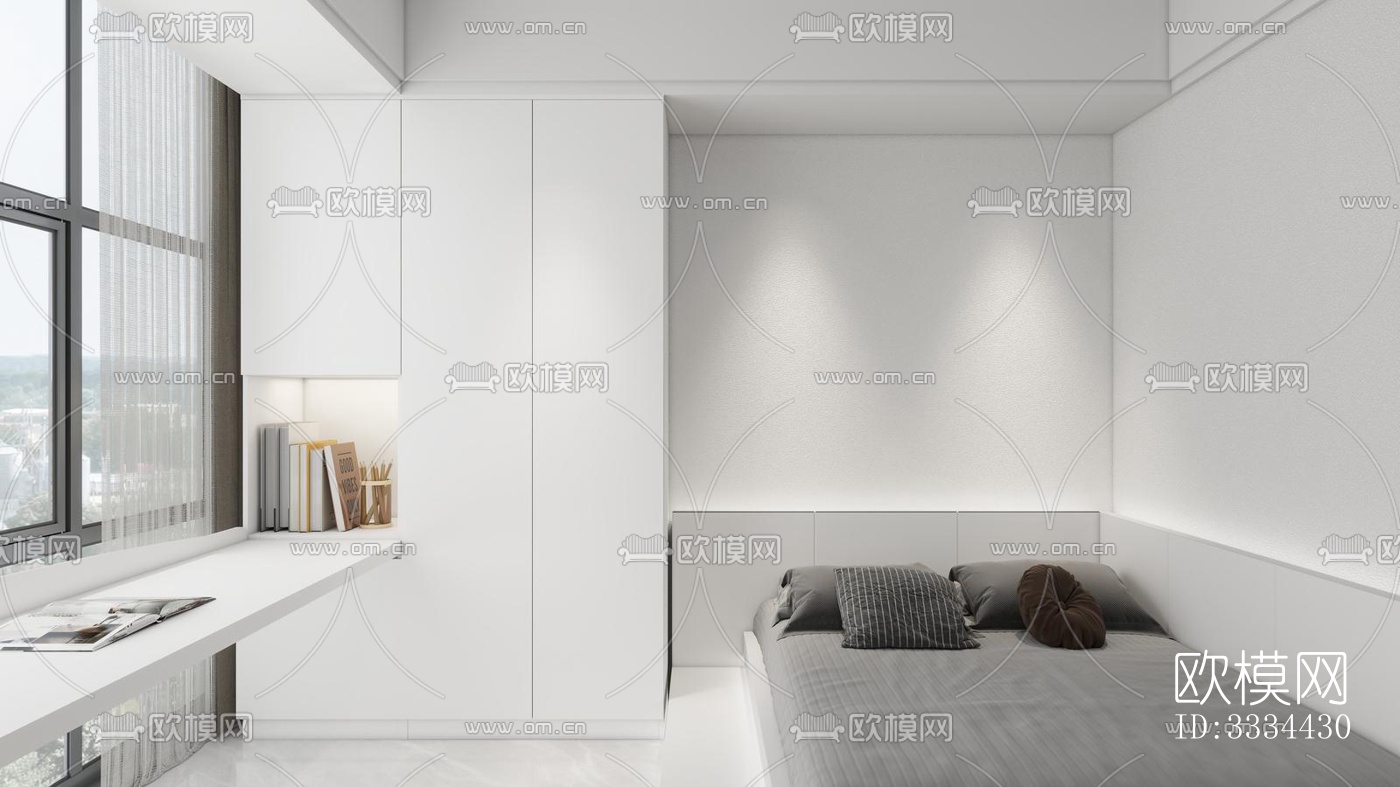 现代卧室效果图下载（渲染图4）