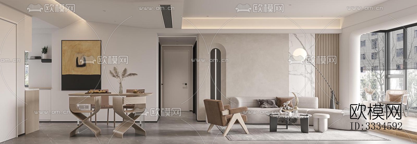 现代客厅效果图下载（渲染图6）