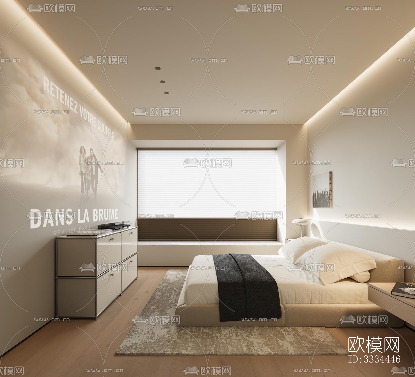现代卧室效果图下载（渲染图4）