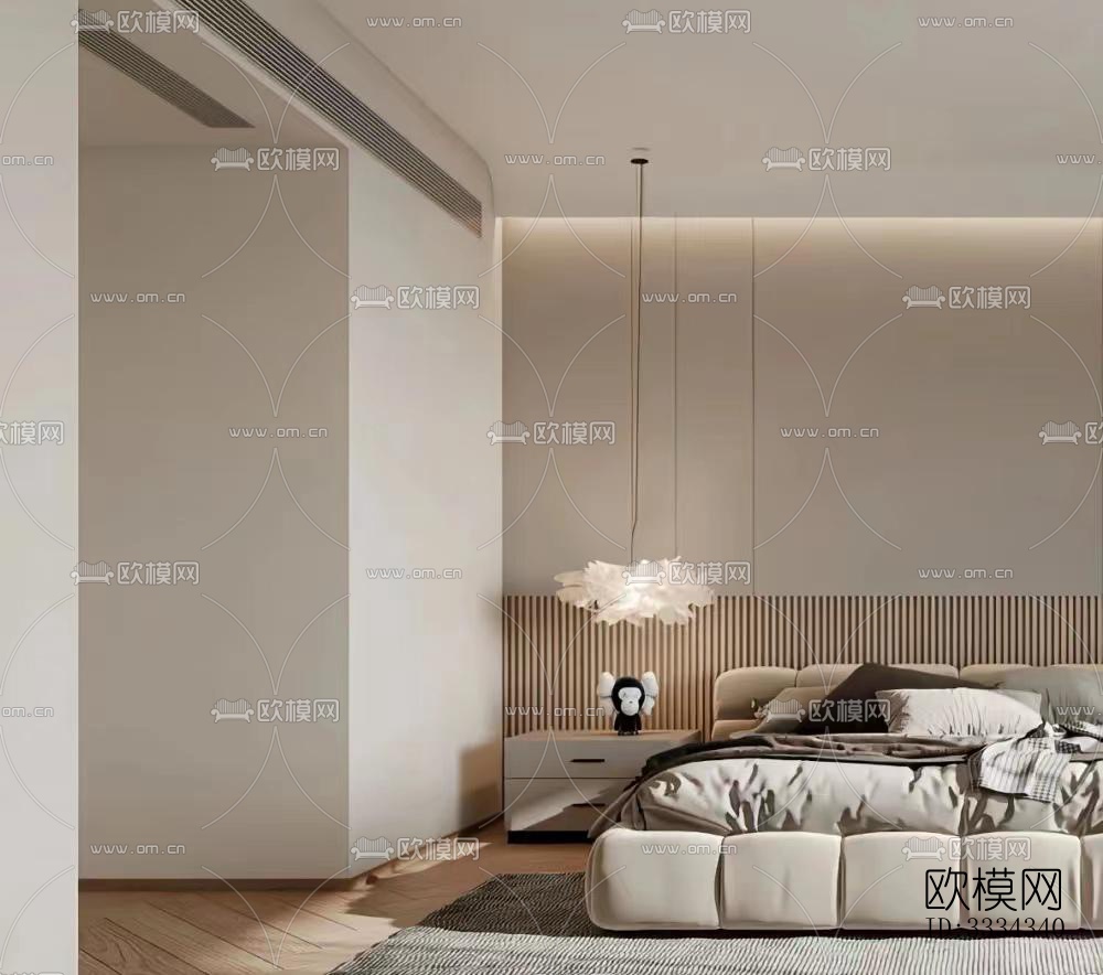 现代卧室效果图下载（渲染图3）