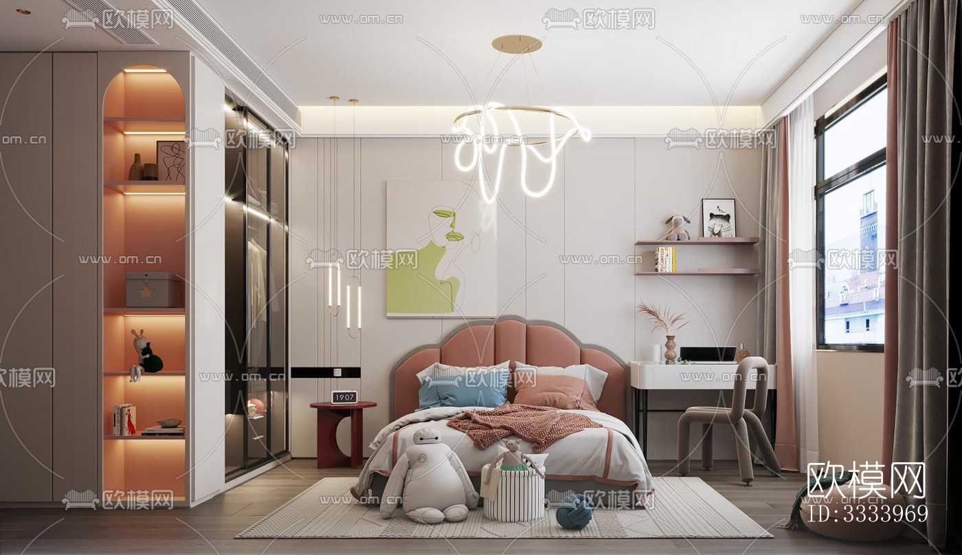 现代儿童房效果图下载（渲染图6）