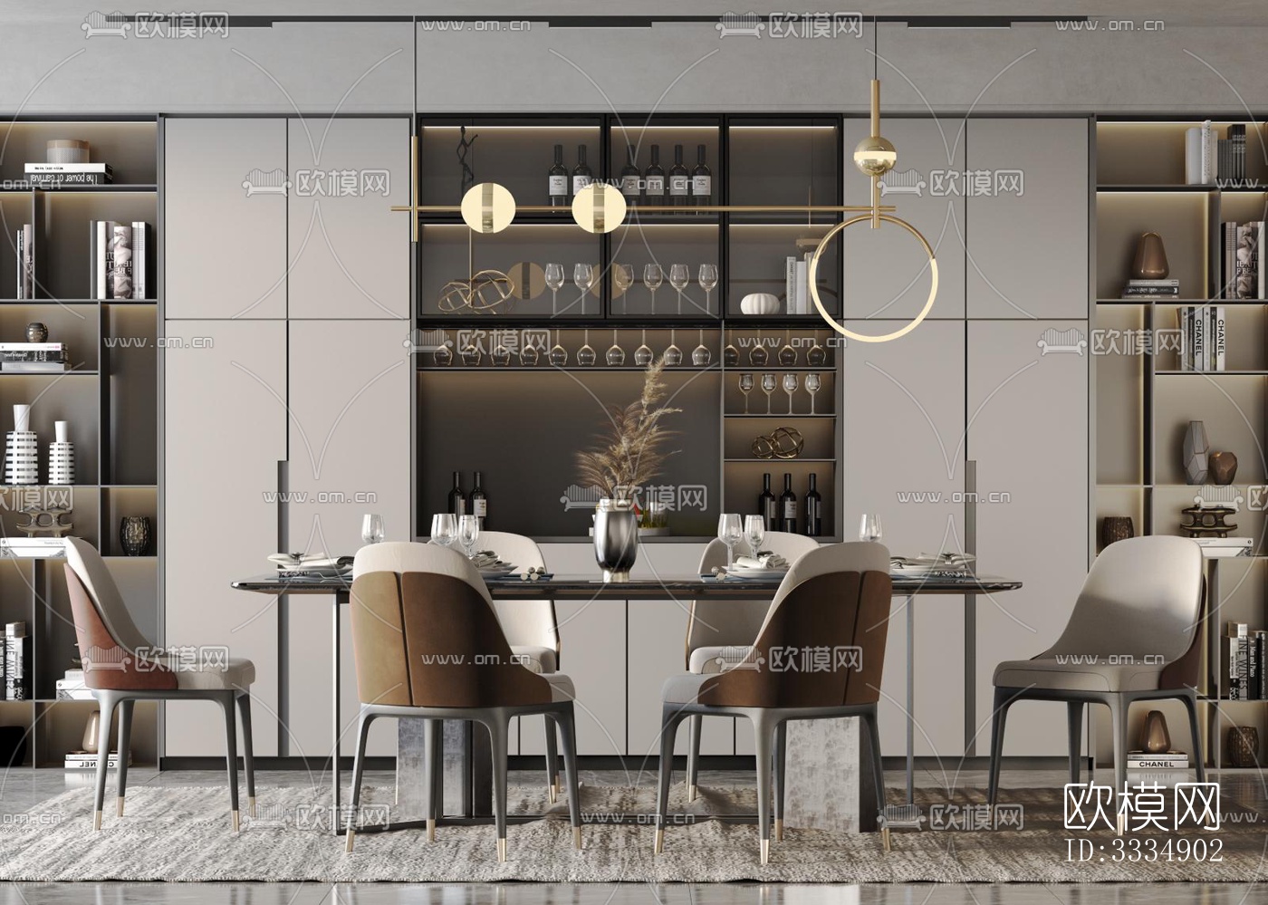 现代餐厅效果图下载（渲染图6）