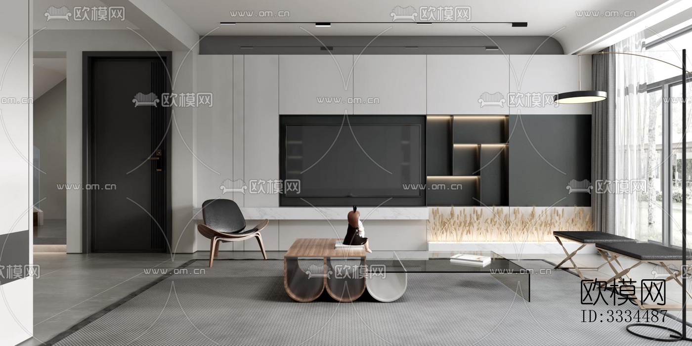 现代客厅效果图下载（渲染图13）