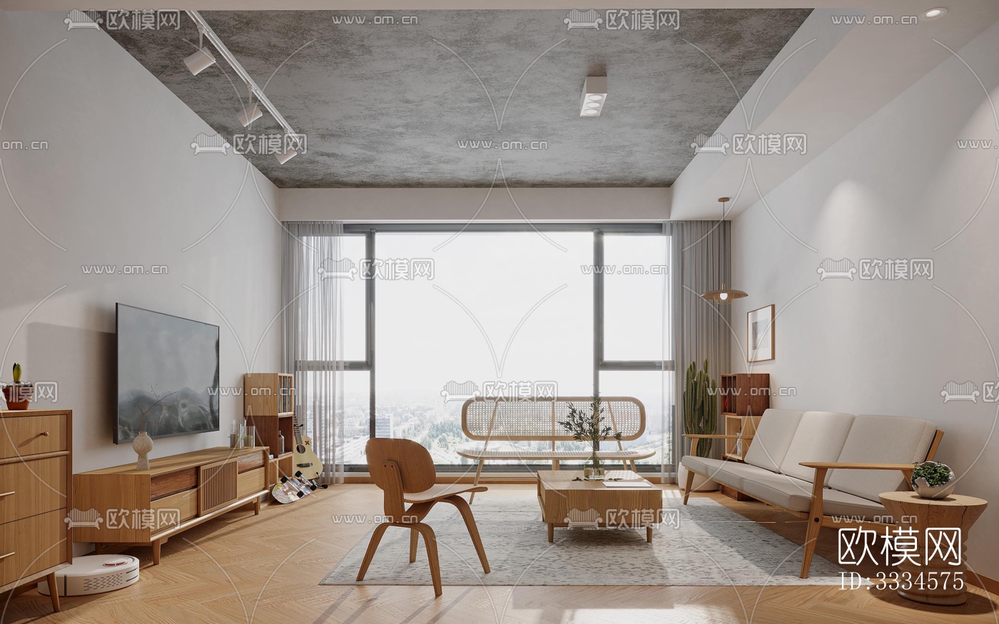 现代客厅效果图下载（渲染图7）