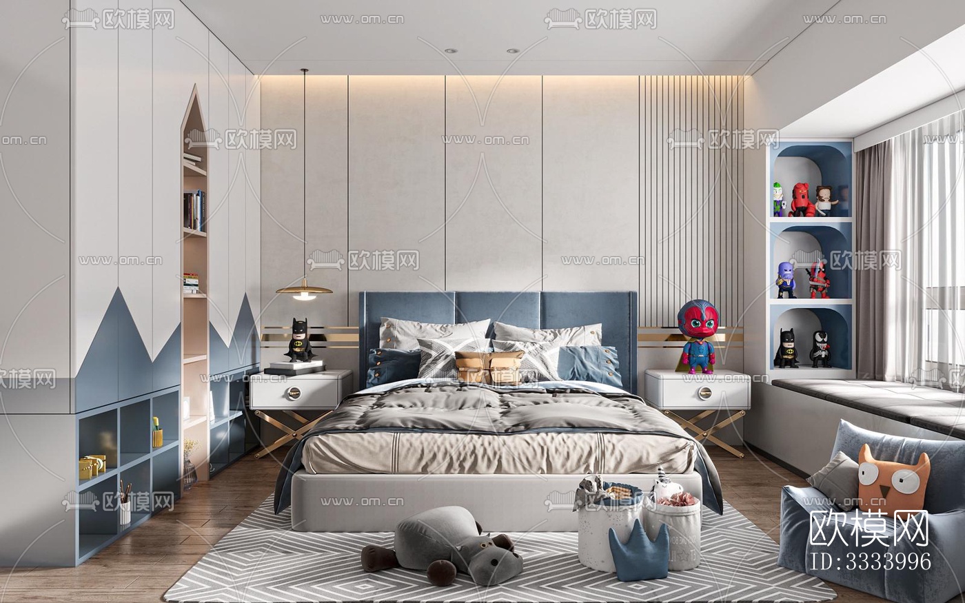 现代儿童房效果图下载（渲染图5）