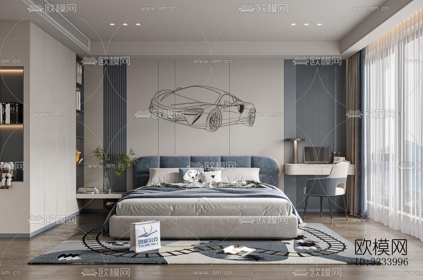 现代儿童房效果图下载（渲染图6）