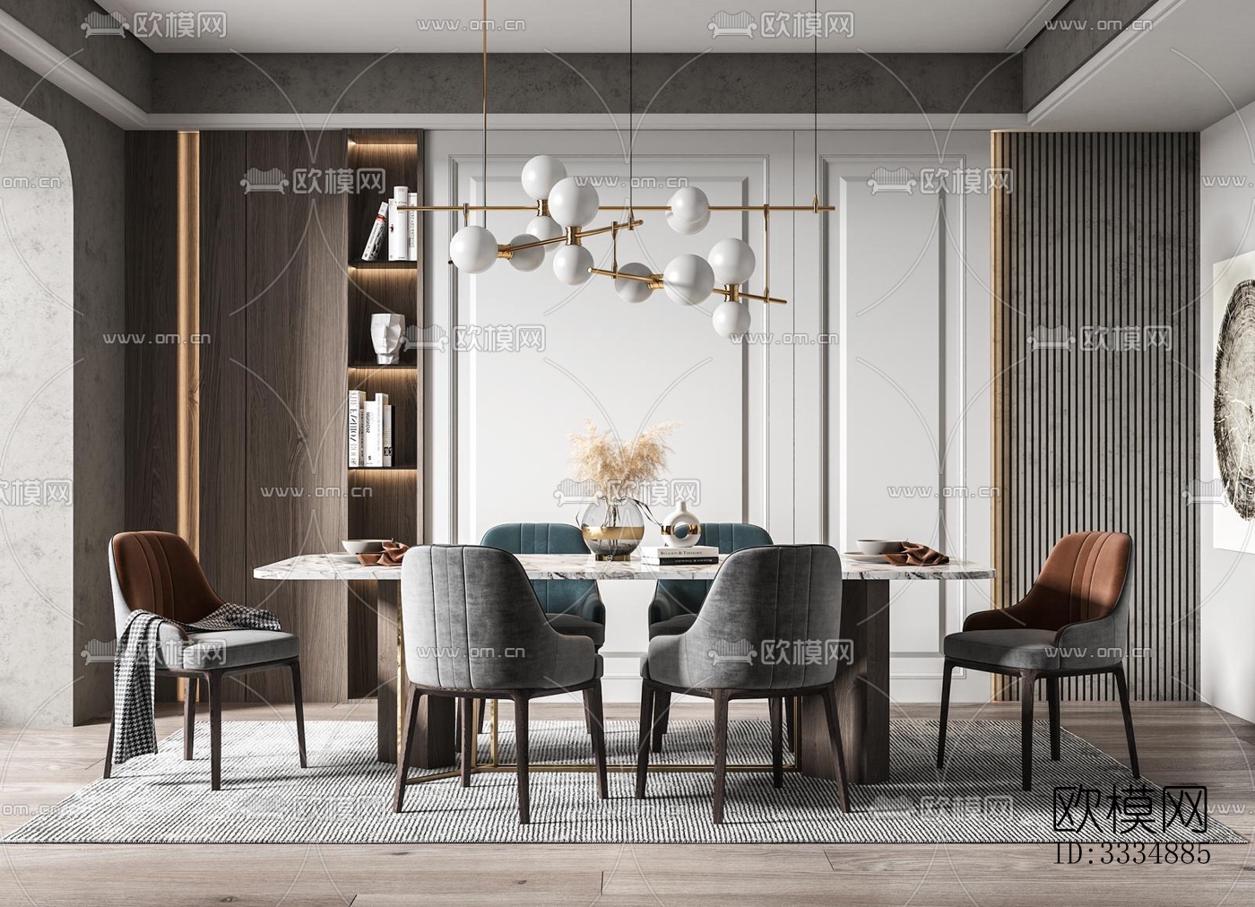 现代餐厅效果图下载（渲染图7）