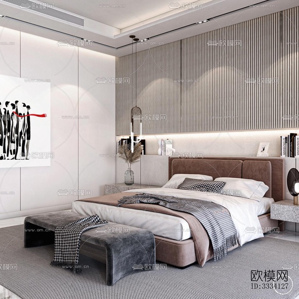 現(xiàn)代臥室效果圖下載(渲染圖5)