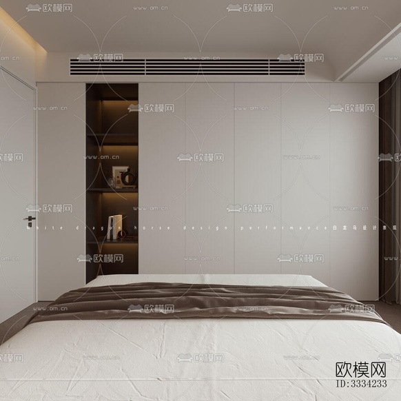 现代卧室效果图下载(渲染图4)