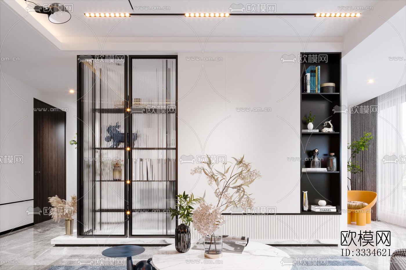 现代客厅效果图下载（渲染图1）