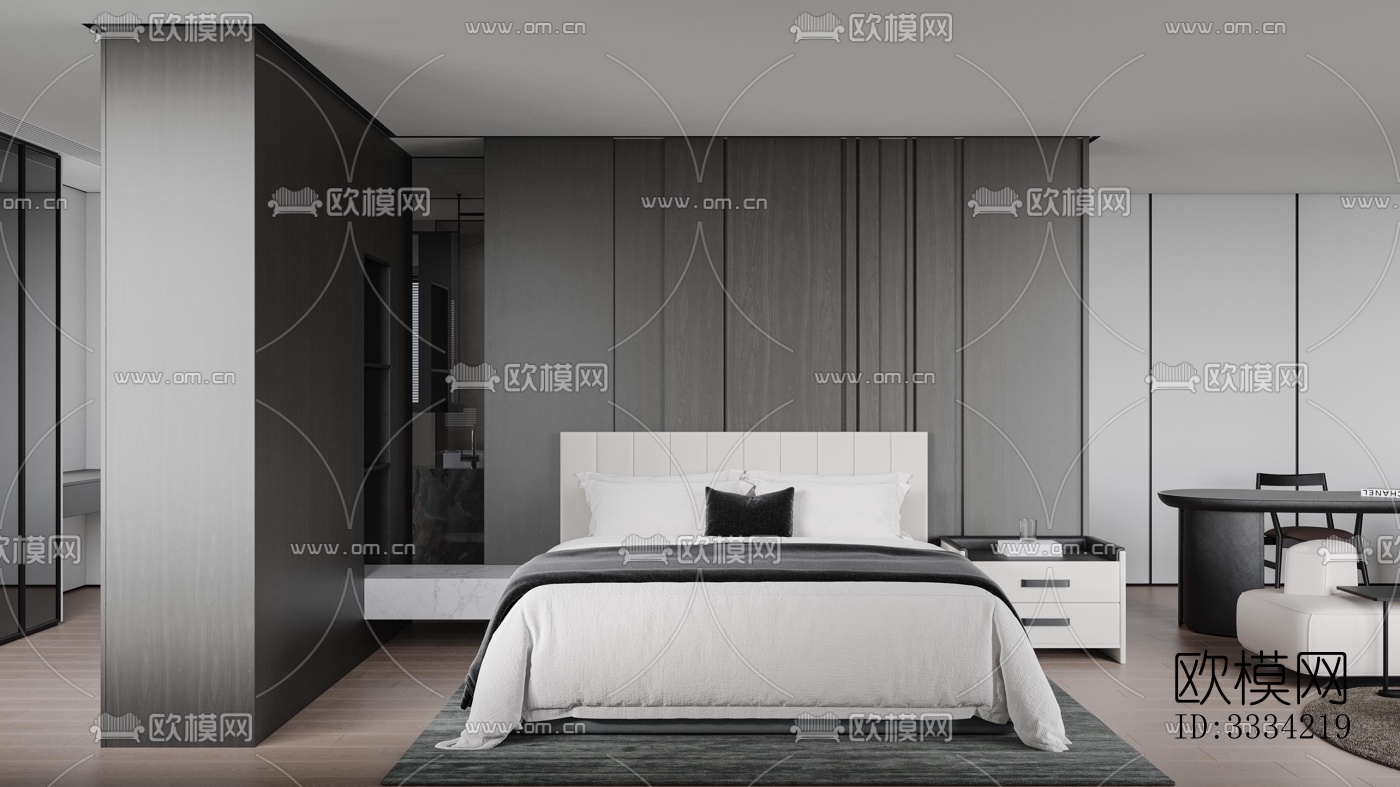 现代卧室效果图下载（渲染图6）