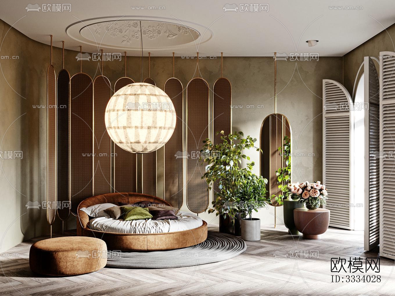 现代卧室效果图下载（渲染图2）